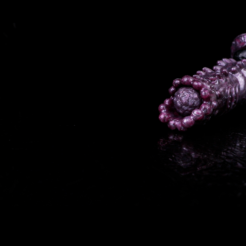 Purple Fantasy Spiked Ovipositor Dildo – Platinum Silicone Monster Expansion Sex Toy for Women