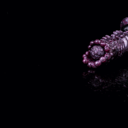 Purple Fantasy Spiked Ovipositor Dildo – Platinum Silicone Monster Expansion Sex Toy for Women