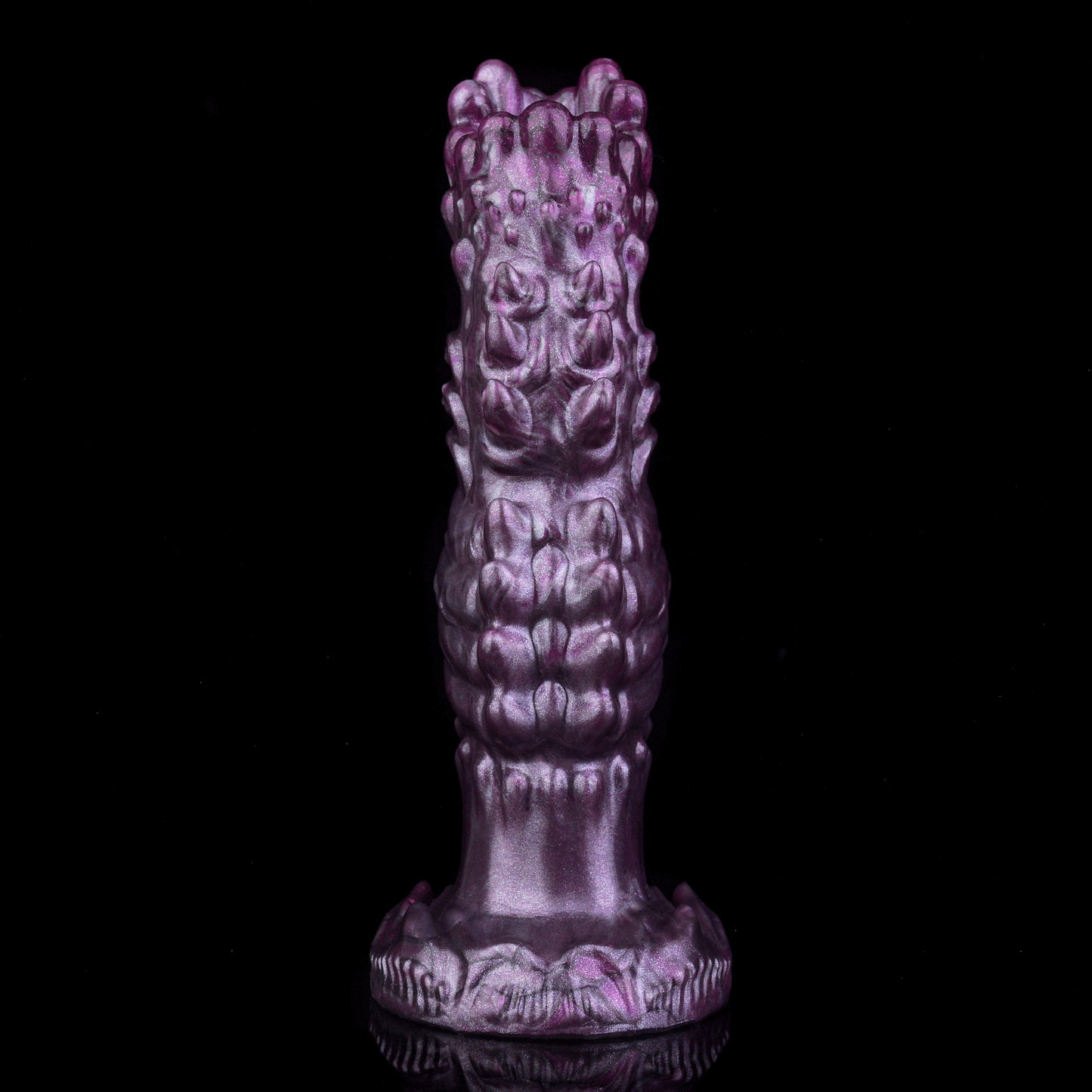 Purple Fantasy Spiked Ovipositor Dildo – Platinum Silicone Monster Expansion Sex Toy for Women