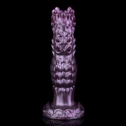 Purple Fantasy Spiked Ovipositor Dildo – Platinum Silicone Monster Expansion Sex Toy for Women