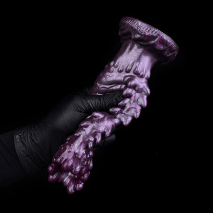 Purple Fantasy Spiked Ovipositor Dildo – Platinum Silicone Monster Expansion Sex Toy for Women