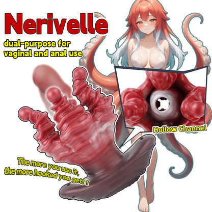 Nerivelle – Plug anal Tentacule d'Alien – Chatte de poche, gode fourreau & plug anal | Sex toy en silicone platine