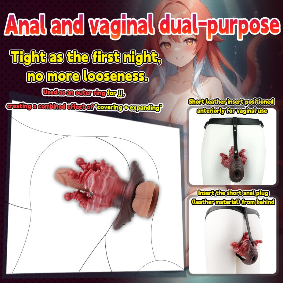 Nerivelle – Plug anal Tentacule d'Alien – Chatte de poche, gode fourreau & plug anal | Sex toy en silicone platine