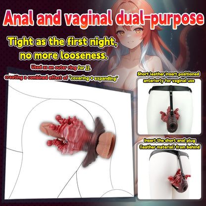 Nerivelle – Plug anal Tentacule d'Alien – Chatte de poche, gode fourreau & plug anal | Sex toy en silicone platine