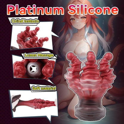 Nerivelle – Plug anal Tentacule d'Alien – Chatte de poche, gode fourreau & plug anal | Sex toy en silicone platine
