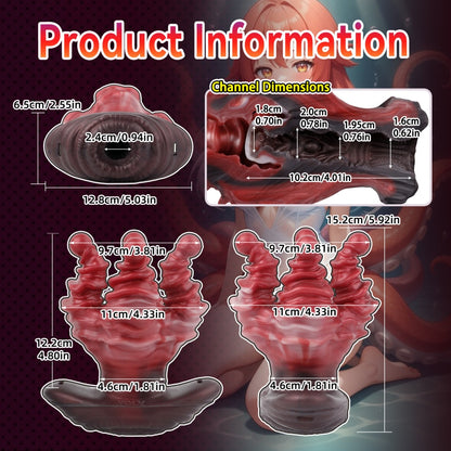 Nerivelle – Plug anal Tentacule d'Alien – Chatte de poche, gode fourreau & plug anal | Sex toy en silicone platine