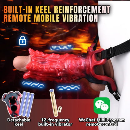 Monsterdildo Fantasy vibrierende Penishülle – halbumwickelte Penishüllenverlängerung