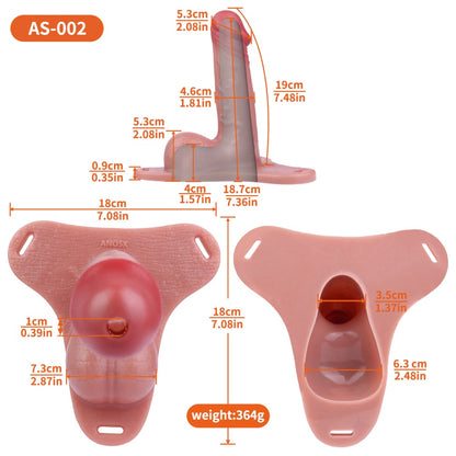 Strap-On Male Penis Extension Sleeve - Delicate Realistic Flesh-Like Silicone Sex Tool