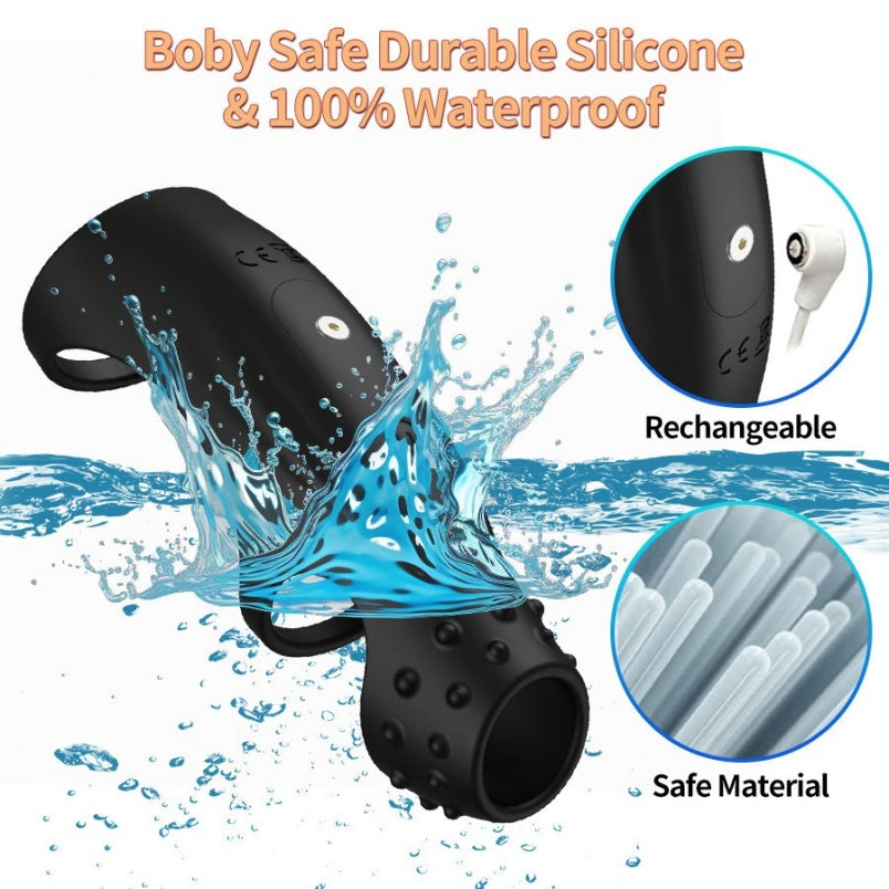 G-Spot Stimulating Vibrating Silicone Cock Ring – Ejaculation Control Sex Toys for Man ED Support