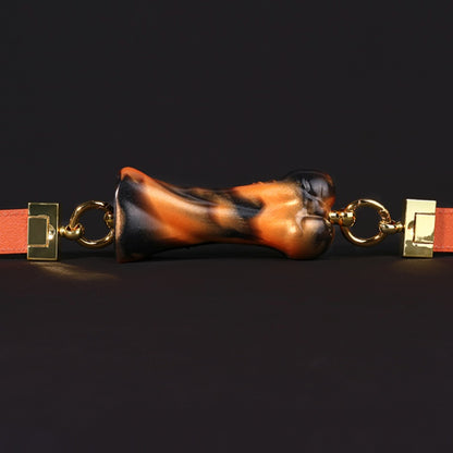 Ensemble de bâillons de bondage en os orange encre - Jouets sexuels coquins BDSM oraux fantastiques pour femmes et hommes