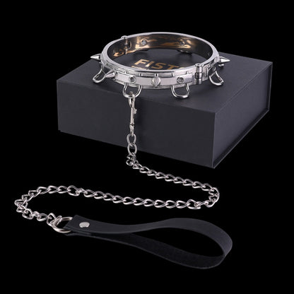 Fessel-Set aus Edelstahl mit Traktionshalsband – BDSM-Kontroll-Sexspielzeug für erotische Spiele für Paare