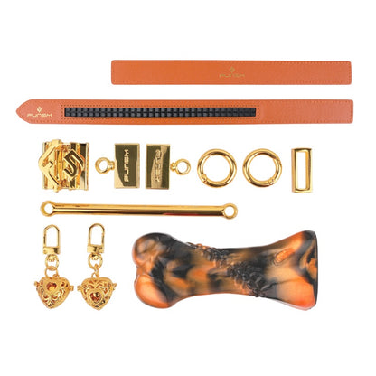 Ensemble de bâillons de bondage en os orange encre - Jouets sexuels coquins BDSM oraux fantastiques pour femmes et hommes