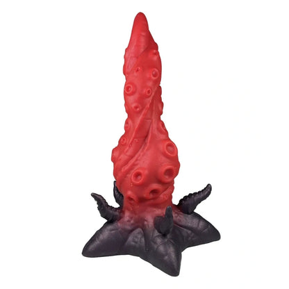 Blood-Red Tentacle Silicone Fantasy Dildo Butt Plug – Strap On Insertable Vaginal Sex Toys