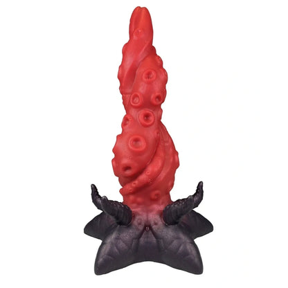 Blood-Red Tentacle Silicone Fantasy Dildo Butt Plug – Strap On Insertable Vaginal Sex Toys
