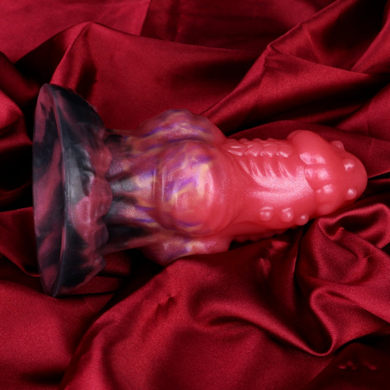 Fantasy Spiked Dragon Dildo Butt Plug – Blood Red Silicone Expansion Sex Toys