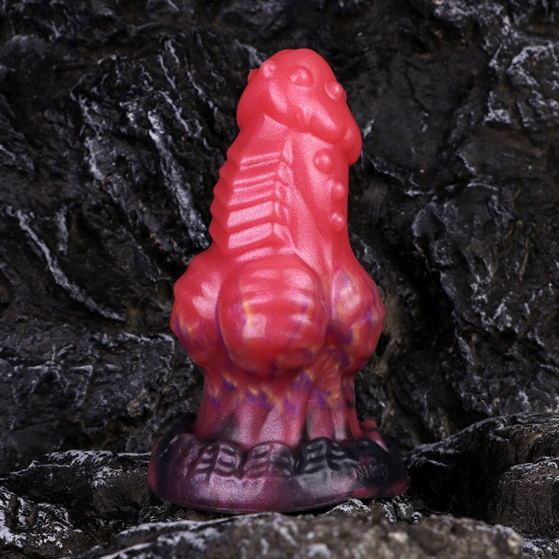 Fantasy Spiked Dragon Dildo Butt Plug – Blood Red Silicone Expansion Sex Toys