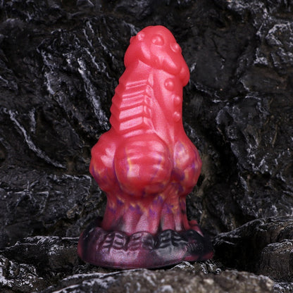 Fantasy Spiked Dragon Dildo Butt Plug – Blood Red Silicone Expansion Sex Toys