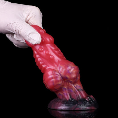 Fantasy Spiked Dragon Dildo Butt Plug – Blood Red Silicone Expansion Sex Toys