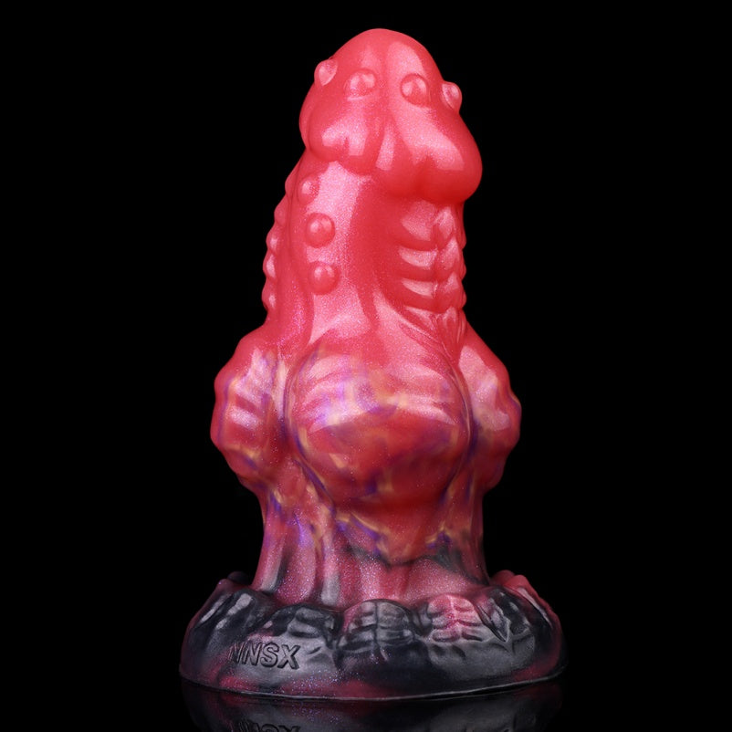 Fantasy Spiked Dragon Dildo Butt Plug – Blood Red Silicone Expansion Sex Toys