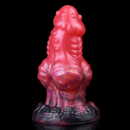 Fantasy Spiked Dragon Dildo Butt Plug – Blood Red Silicone Expansion Sex Toys