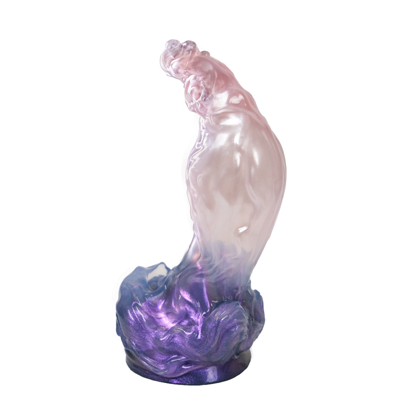 Fantasy Silicone Creature Cock for Deep Internal Stimulation - Curved Alien Dildo with G-Spot Targeting Arc & Large Particle Texture