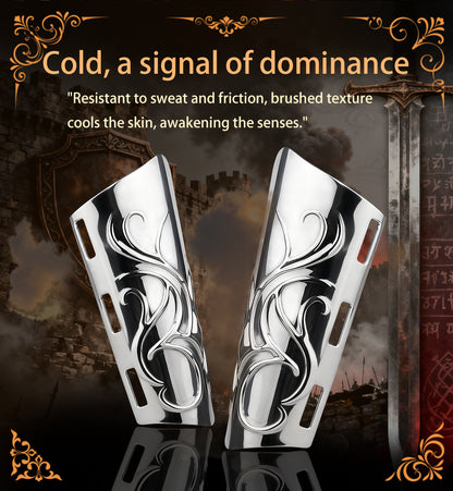Medieval 304 Stainless Steel Bracers – Heavy Metal Arm Armor for BDSM Bondage & Roleplay