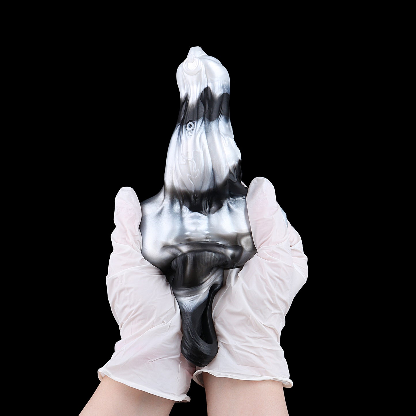 Fantasy Alien Dragon Vibrating Cock Sleeve — Platinum Silicone Penis Extender with Remote Control
