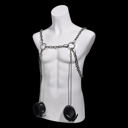 Nippelklemmen aus Metall, Bondage-Set – Verstellbarer Strap-on, kompatibel mit intensiven BDSM-Spielzeugen