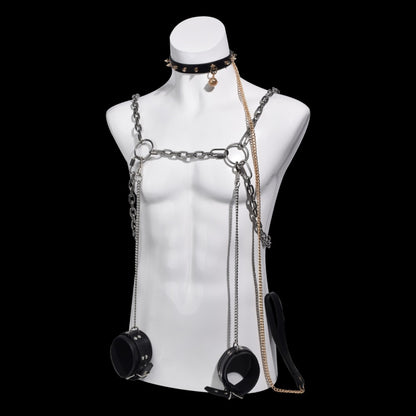 Nippelklemmen aus Metall, Bondage-Set – Verstellbarer Strap-on, kompatibel mit intensiven BDSM-Spielzeugen
