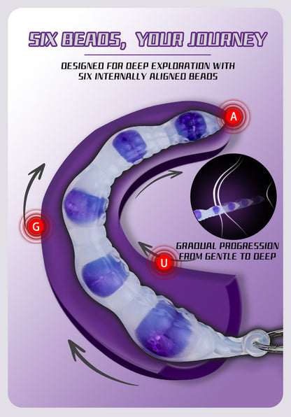 Monster Tentacle Dildo & Anal Beads-Progressive 6-Bead Butt Plug for Deep Anal Orgasm