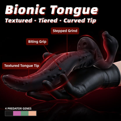 Double-Headed Vibrating Monster Dildo Strap-On – Platinum Silicone G-Spot Toy for Lesbian Couples
