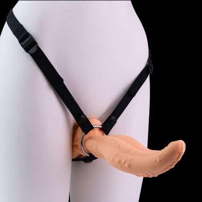 Double-Headed Vibrating Monster Dildo Strap-On – Platinum Silicone G-Spot Toy for Lesbian Couples