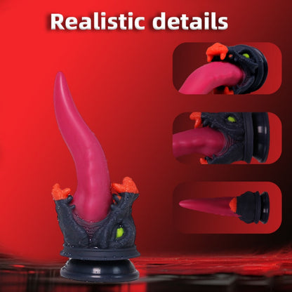 Gode d'insertion tête de dragon fantaisie – Jouet de stimulation du point G en silicone rouge sang