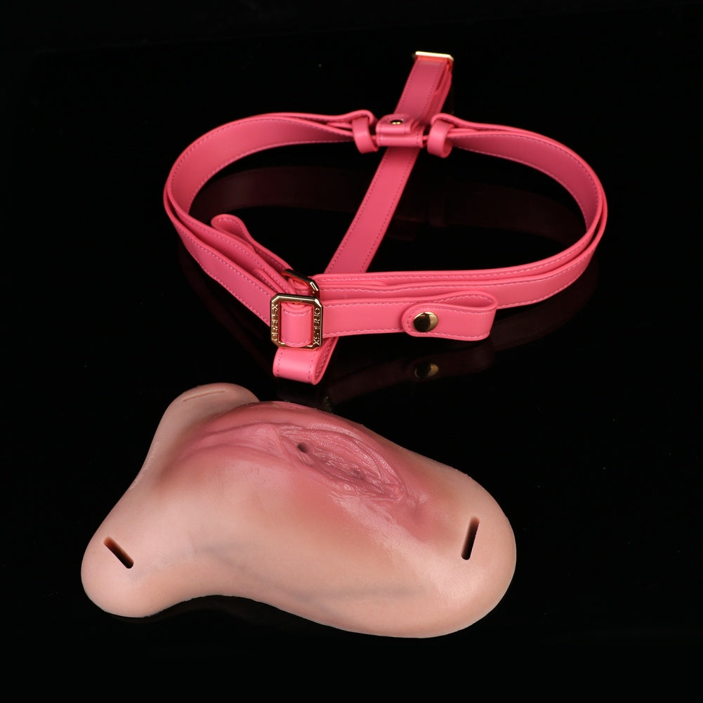 Realistic Fleshy Silicone Fake Pussy Pants – Leather Wearable Crossdresser Sex Toys