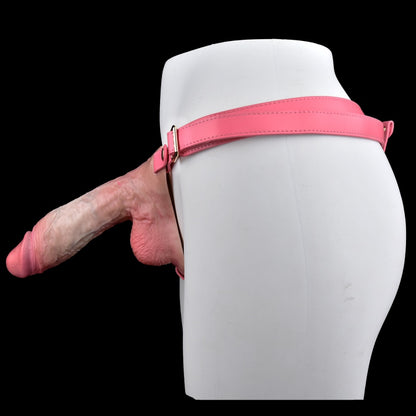 Realistischer Strap-On Dildo — Dual-Density Silikon tragbarer Penis mit Ledergeschirr | Domlust