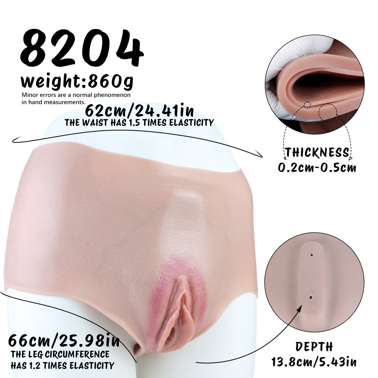 Realistische tragbare Fake-Vagina – Höschen aus Platin-Silikon für Crossdresser