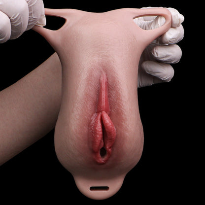 Femboy Silikon Fake-Vagina-Blatt | Tragbare realistische künstliche Vagina mit Strap-on-Geschirr
