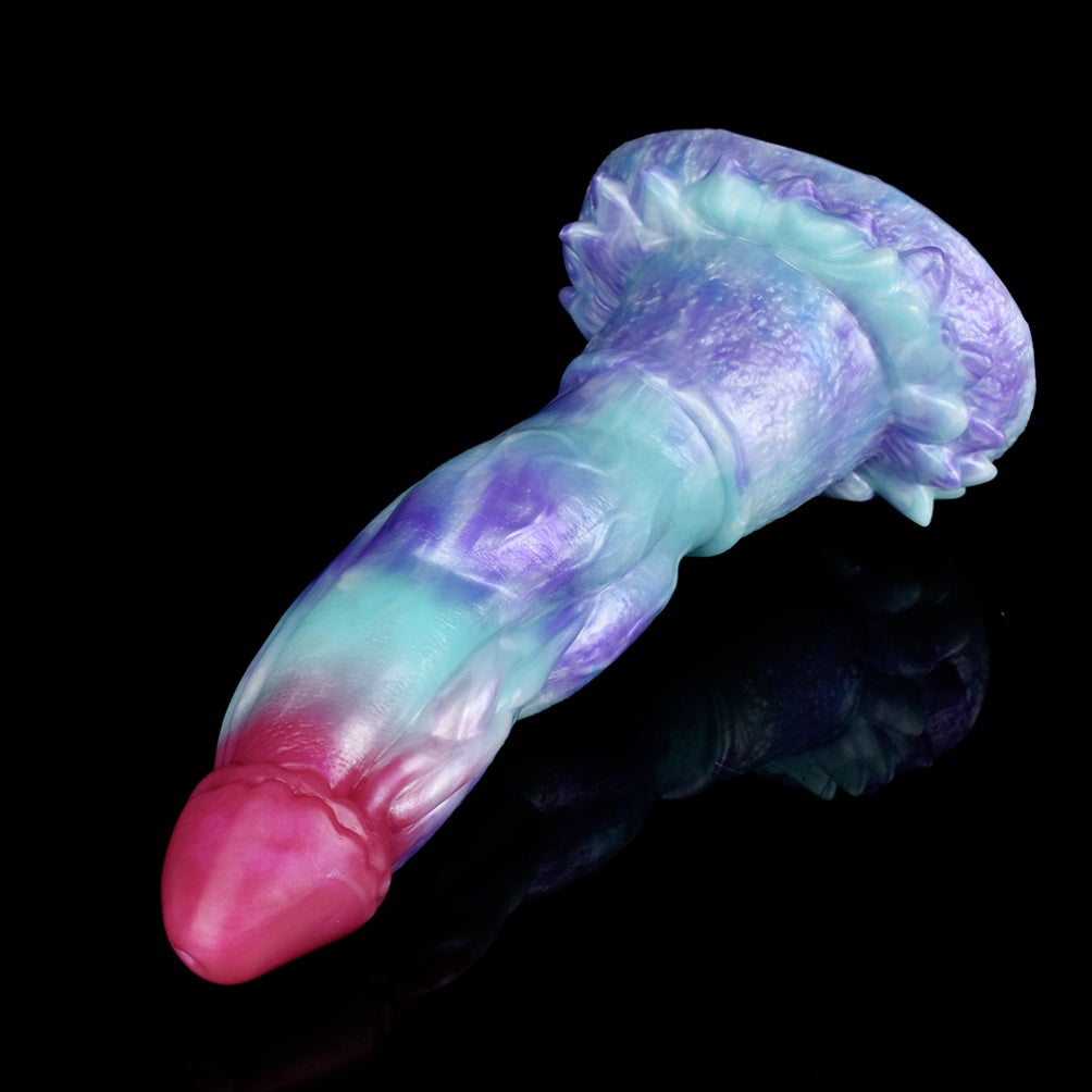 Deep Blue Drachen Dildo mit Verriegelungsknoten – Platin Silikon Fantasy G-Punkt & Anal Toy | Domlust