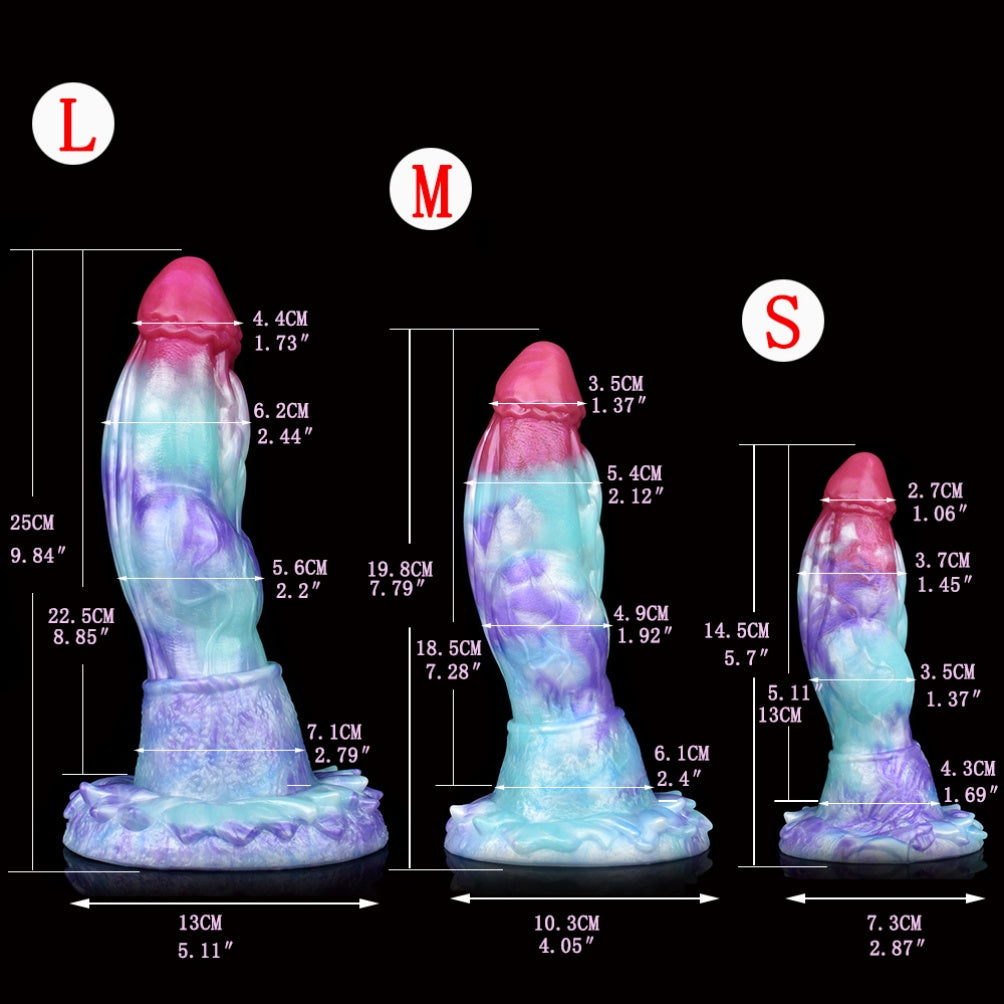 Deep Blue Drachen Dildo mit Verriegelungsknoten – Platin Silikon Fantasy G-Punkt & Anal Toy | Domlust