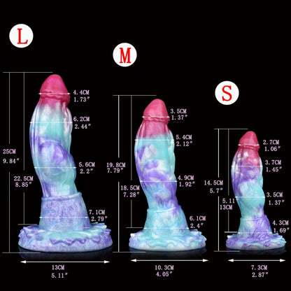 Deep Blue Drachen Dildo mit Verriegelungsknoten – Platin Silikon Fantasy G-Punkt & Anal Toy | Domlust