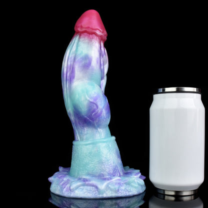 Deep Blue Drachen Dildo mit Verriegelungsknoten – Platin Silikon Fantasy G-Punkt & Anal Toy | Domlust