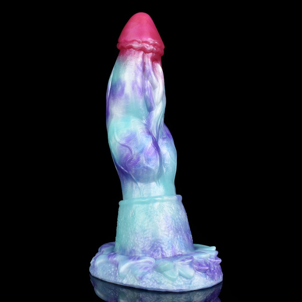 Deep Blue Drachen Dildo mit Verriegelungsknoten – Platin Silikon Fantasy G-Punkt & Anal Toy | Domlust