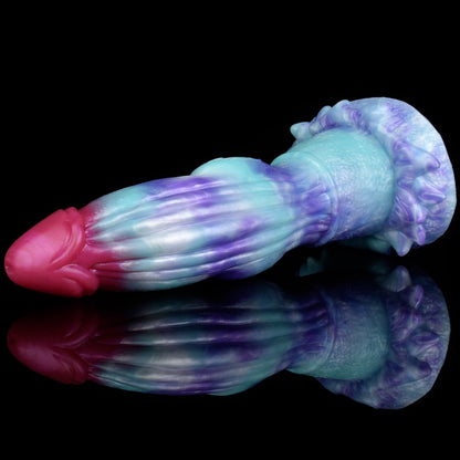 Deep Blue Drachen Dildo mit Verriegelungsknoten – Platin Silikon Fantasy G-Punkt & Anal Toy | Domlust
