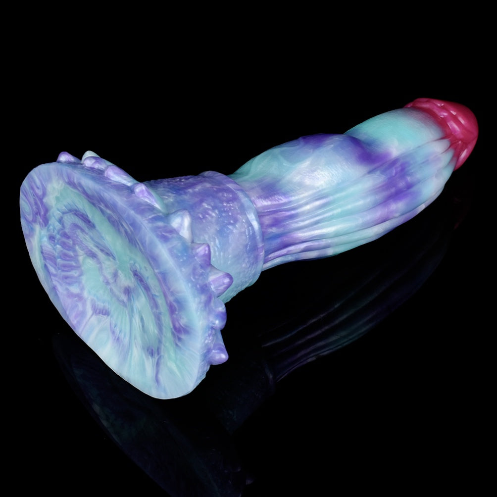Deep Blue Drachen Dildo mit Verriegelungsknoten – Platin Silikon Fantasy G-Punkt & Anal Toy | Domlust