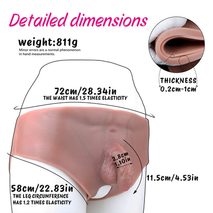 Platin-Silikon tragbarer Dildo Höschen mit Vaginalöffnung — Realistische Klitoris & Dual-Entry Design