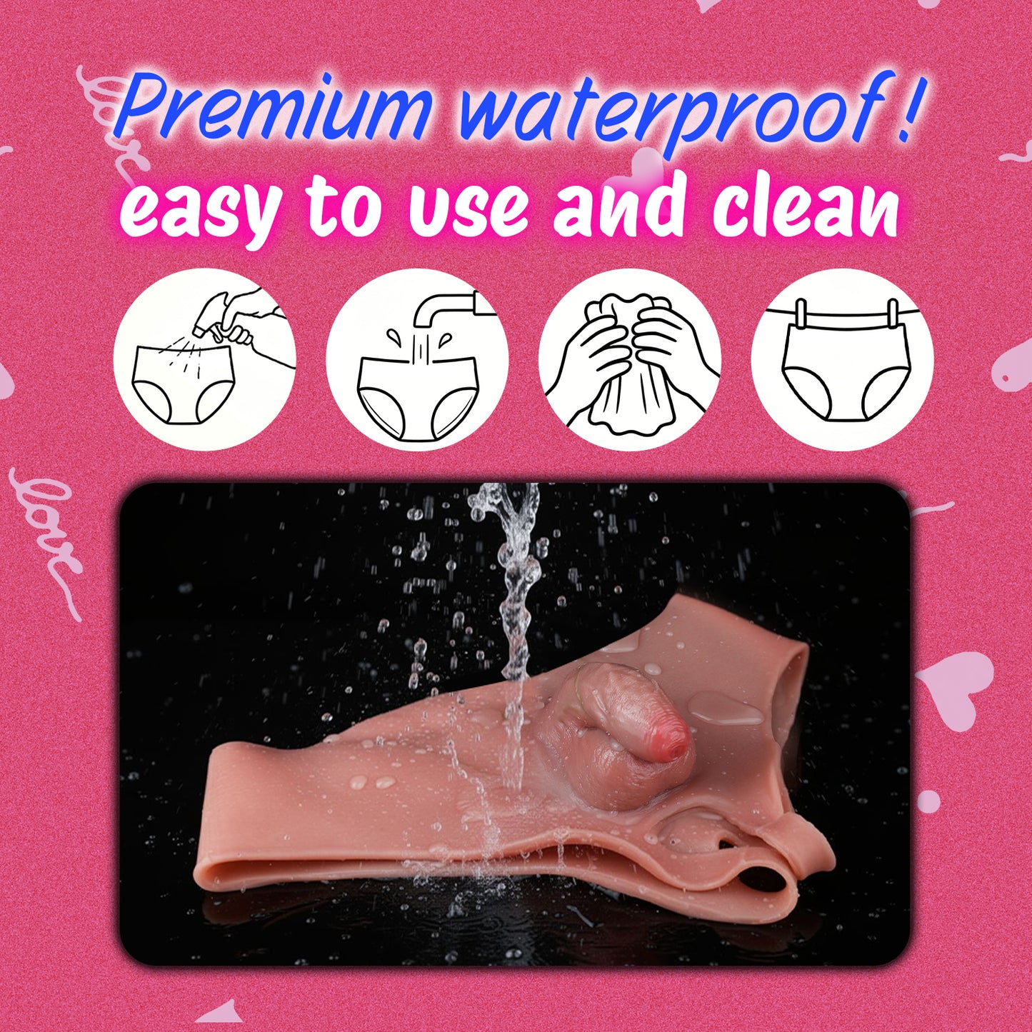 Platin-Silikon tragbarer Dildo Höschen mit Vaginalöffnung — Realistische Klitoris & Dual-Entry Design