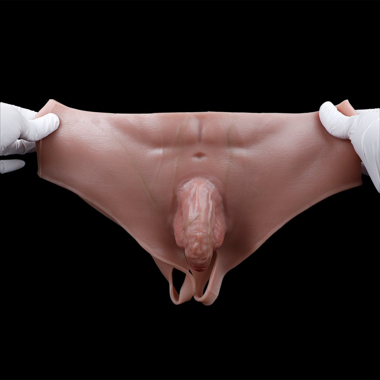 Platin-Silikon tragbarer Dildo Höschen mit Vaginalöffnung — Realistische Klitoris & Dual-Entry Design