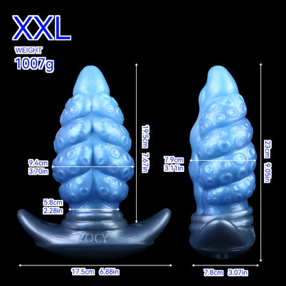 Fantasy-Tentakel-Buttplug-Dildo aus Silikon – Umschnallwerkzeug mit Ankerbasis und Tiefsee-Alien-Ästhetik