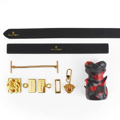 Bâillon-bouche Yukina Fantasy - Bâillon-boule en silicone rose rouge et noir, cuir, jouets sexuels BDSM coquins