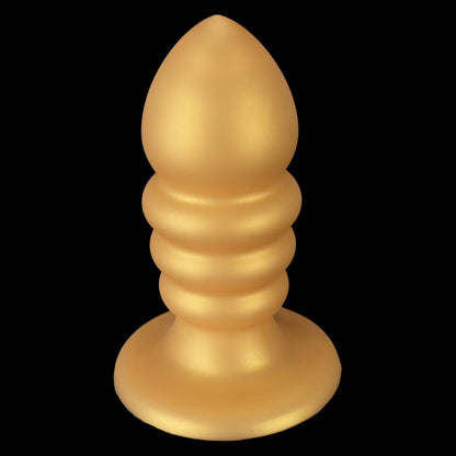 Golden Spiral Fantasy Anal Butt Plug &amp; Fist Dildo – Silikon-Expansionsspielzeug mit Saugnapf
